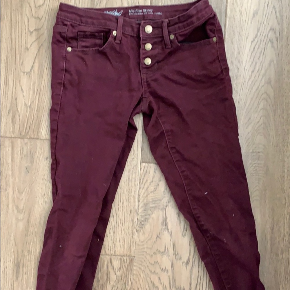Maroon super stretch skinny jeans